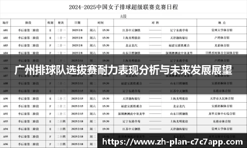 广州排球队选拔赛耐力表现分析与未来发展展望